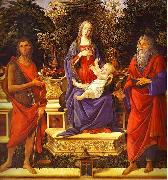 Sandro Botticelli Virgin and Child Enthroned between Saint John the Baptist and Saint John the Evangelist china oil painting reproduction